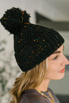 Cover Your Ears Pom Pom Beanie in Black-Womens-Stay Foxy Boutique, Florissant, Missouri