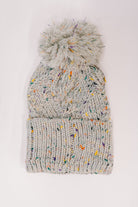 Cover Your Ears Pom Pom Beanie in Grey-Womens-Stay Foxy Boutique, Florissant, Missouri