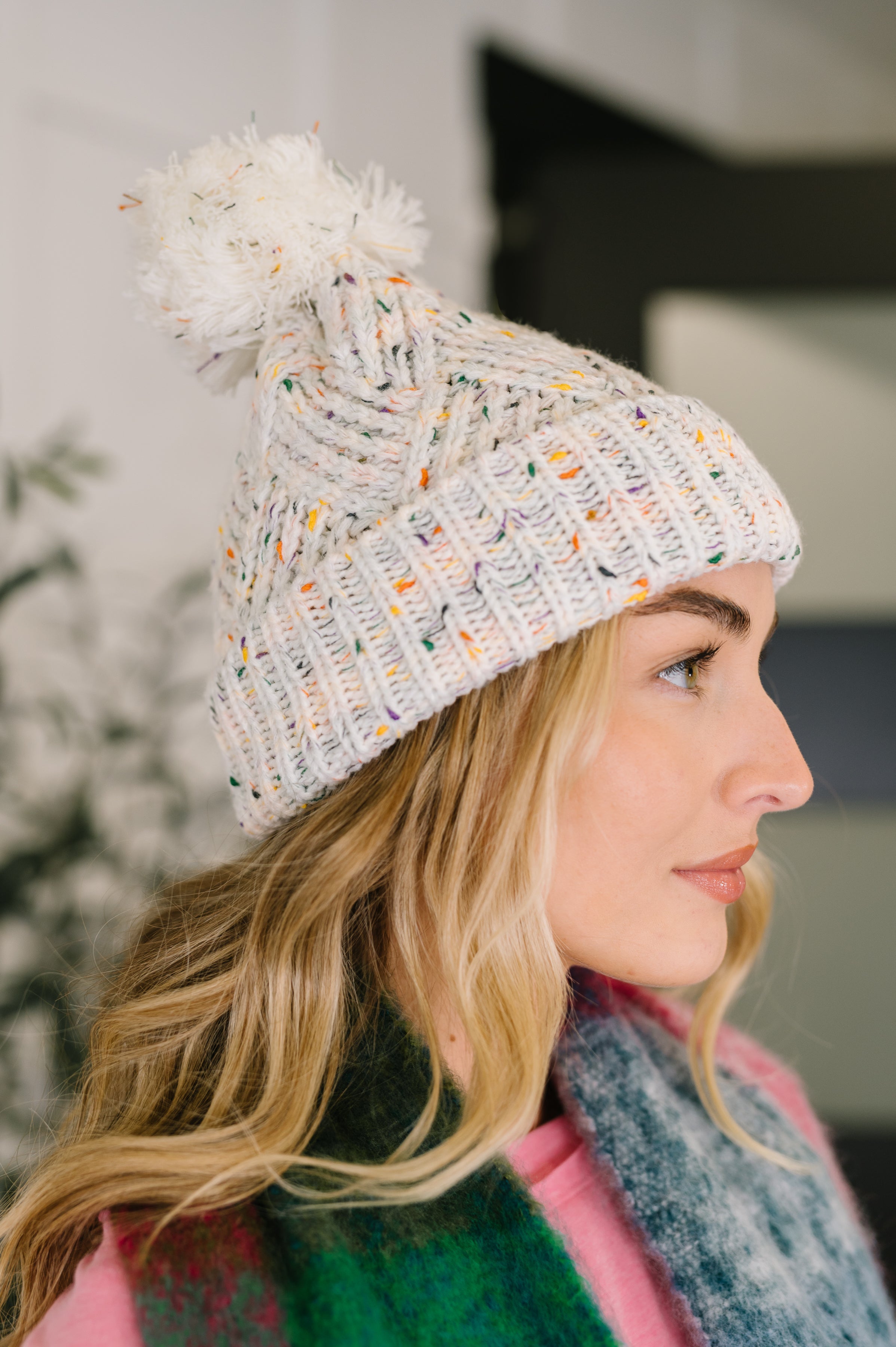 Cover Your Ears Pom Pom Beanie in Ivory-Womens-Stay Foxy Boutique, Florissant, Missouri