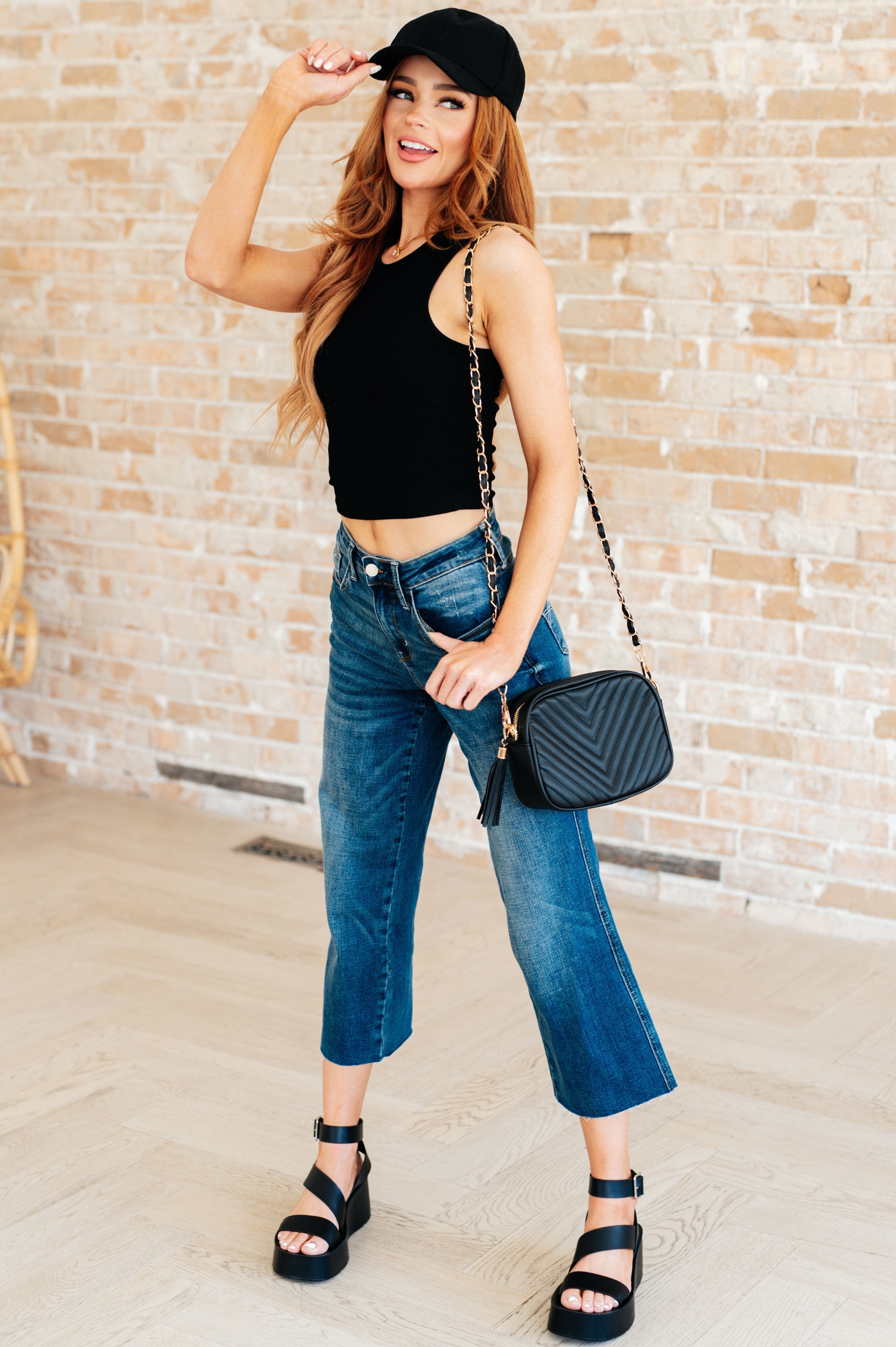 Cream of the Crop Rib Knit Tank Top in Black-Tops-Stay Foxy Boutique, Florissant, Missouri