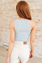 Cream of the Crop Rib Knit Tank Top in Grey-Tops-Stay Foxy Boutique, Florissant, Missouri