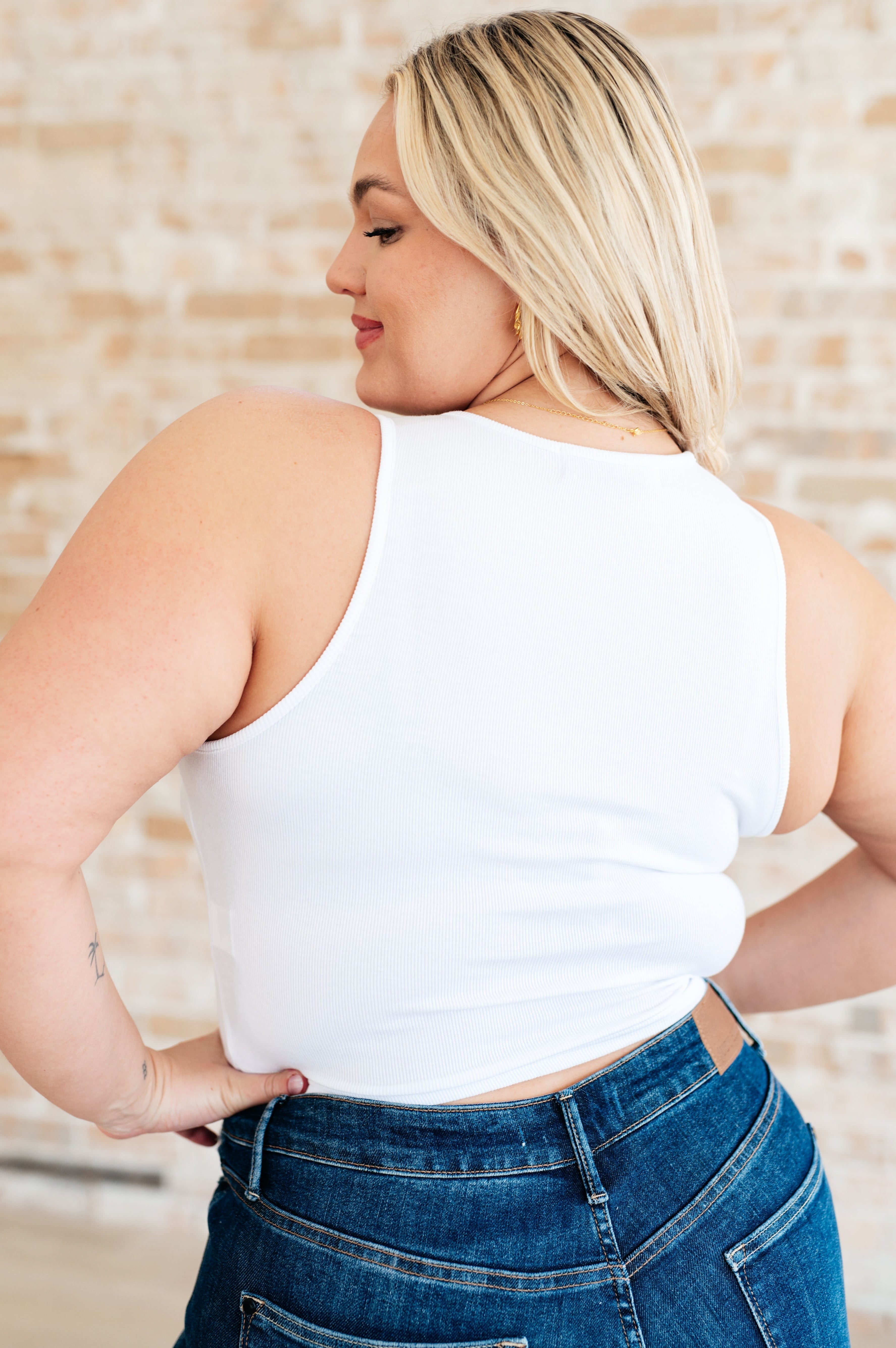 Cream of the Crop Rib Knit Tank Top in White-Tops-Stay Foxy Boutique, Florissant, Missouri