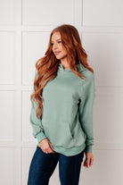 Crosswalk Textured Hoodie in Green-Tops-Stay Foxy Boutique, Florissant, Missouri