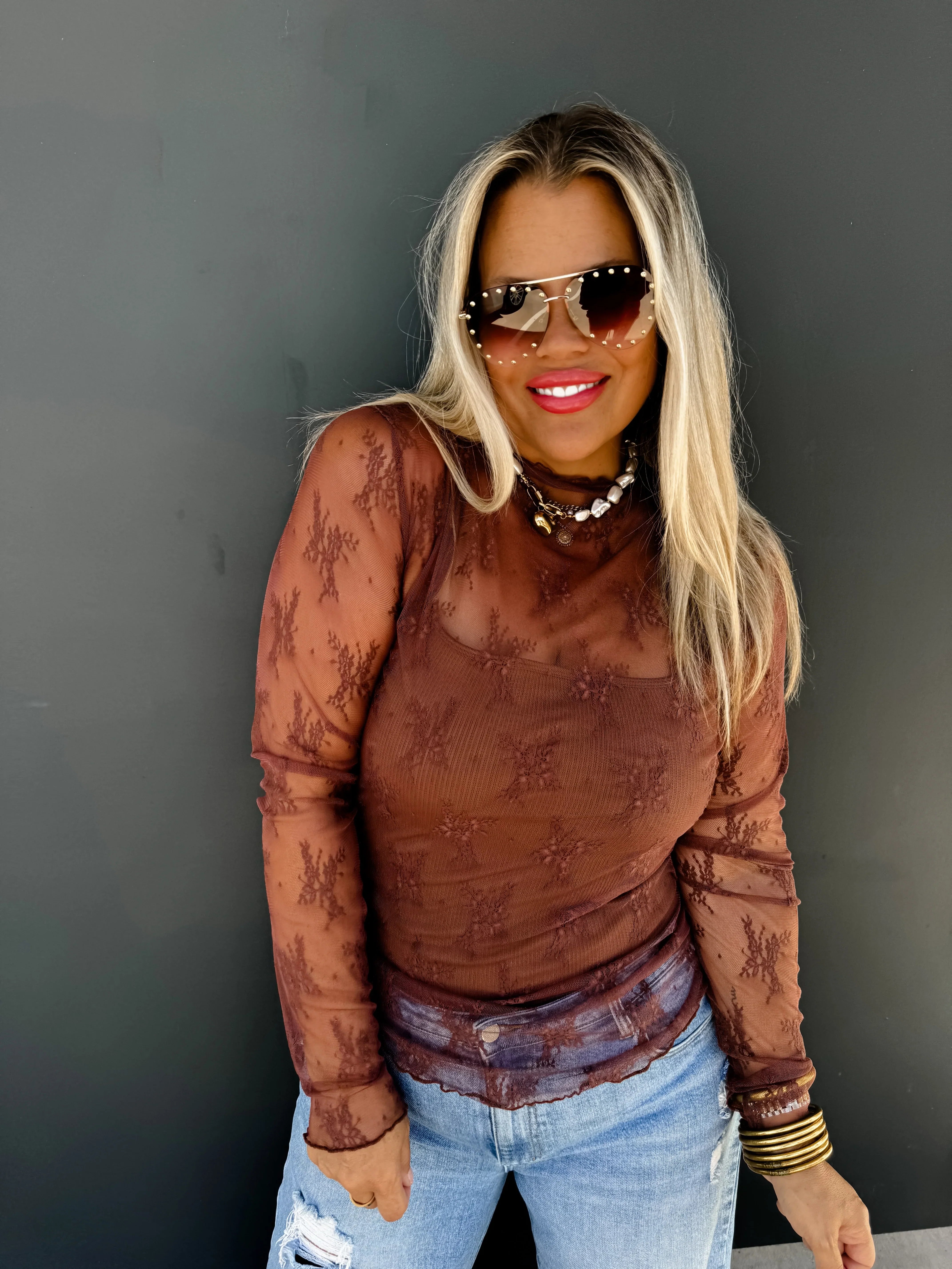 PREORDER: Roxy Lace Top in Six Colors-Womens-Stay Foxy Boutique, Florissant, Missouri