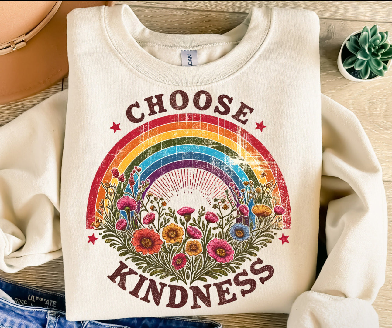 Choose Kindness Rainbow Graphic T-Graphic T-Stay Foxy Boutique, Florissant, Missouri