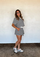 PREORDER: Harbor Stripe Skort Set in Two Colors-Womens-Stay Foxy Boutique, Florissant, Missouri