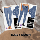 DAISY DENIM- DENIM PATTERN RUN - LEGGING/CAPRI-Stay Foxy Boutique, Florissant, Missouri