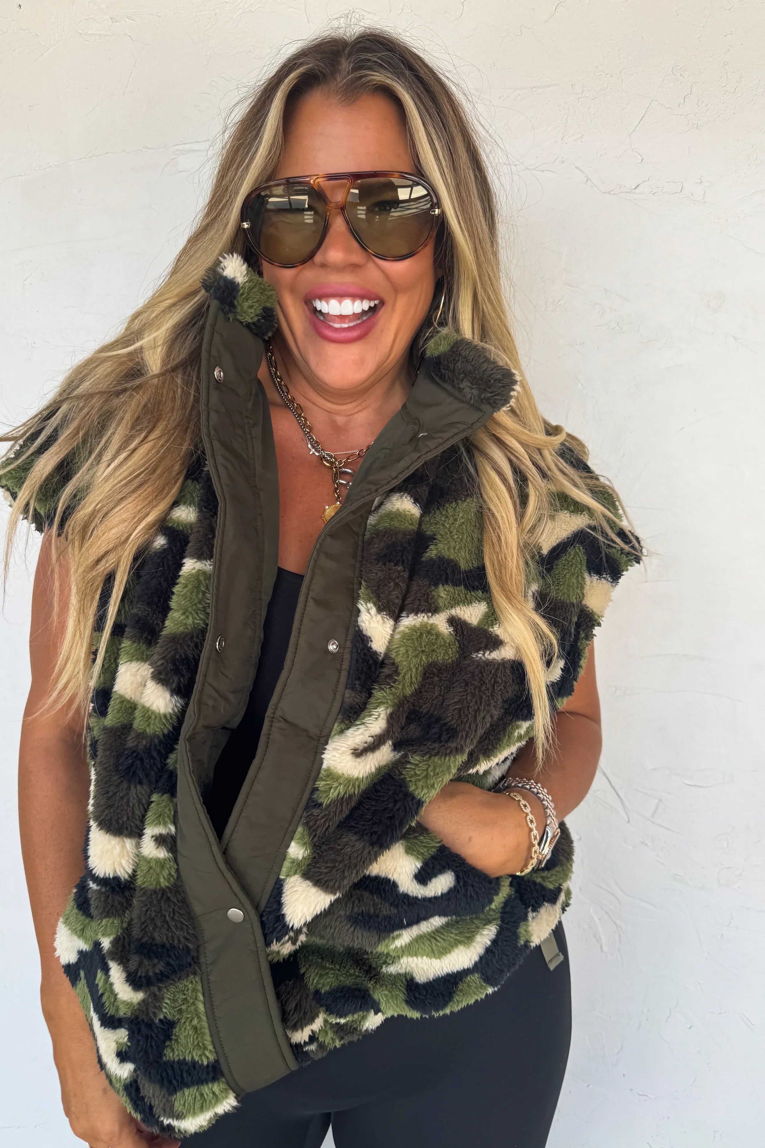 PREORDER: Linden Sherpa Vest Jacket-Womens-Stay Foxy Boutique, Florissant, Missouri