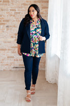 Magic 3/4 Blazer in Navy-Womens-Stay Foxy Boutique, Florissant, Missouri