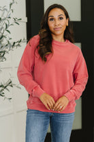 Daily Ease Mineral Wash Pullover in Ruby-Womens-Stay Foxy Boutique, Florissant, Missouri