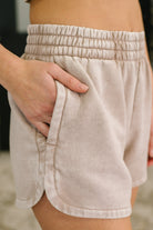 Daily Routine Mineral Wash Shorts in Ash Mocha-Womens-Stay Foxy Boutique, Florissant, Missouri