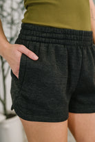 Daily Routine Mineral Wash Shorts in Black-Womens-Stay Foxy Boutique, Florissant, Missouri
