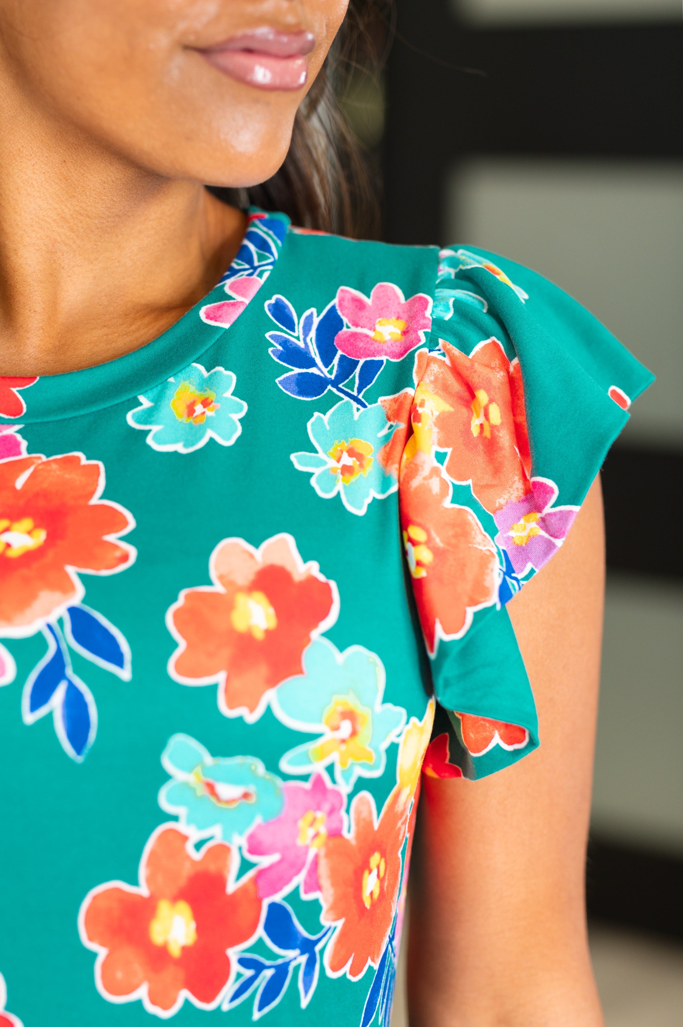 Daisy Me Rollin' Flutter Sleeve Dress-Womens-Stay Foxy Boutique, Florissant, Missouri