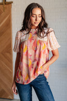 Day Dreamer Mixed Floral Top in Mauve-Tops-Stay Foxy Boutique, Florissant, Missouri