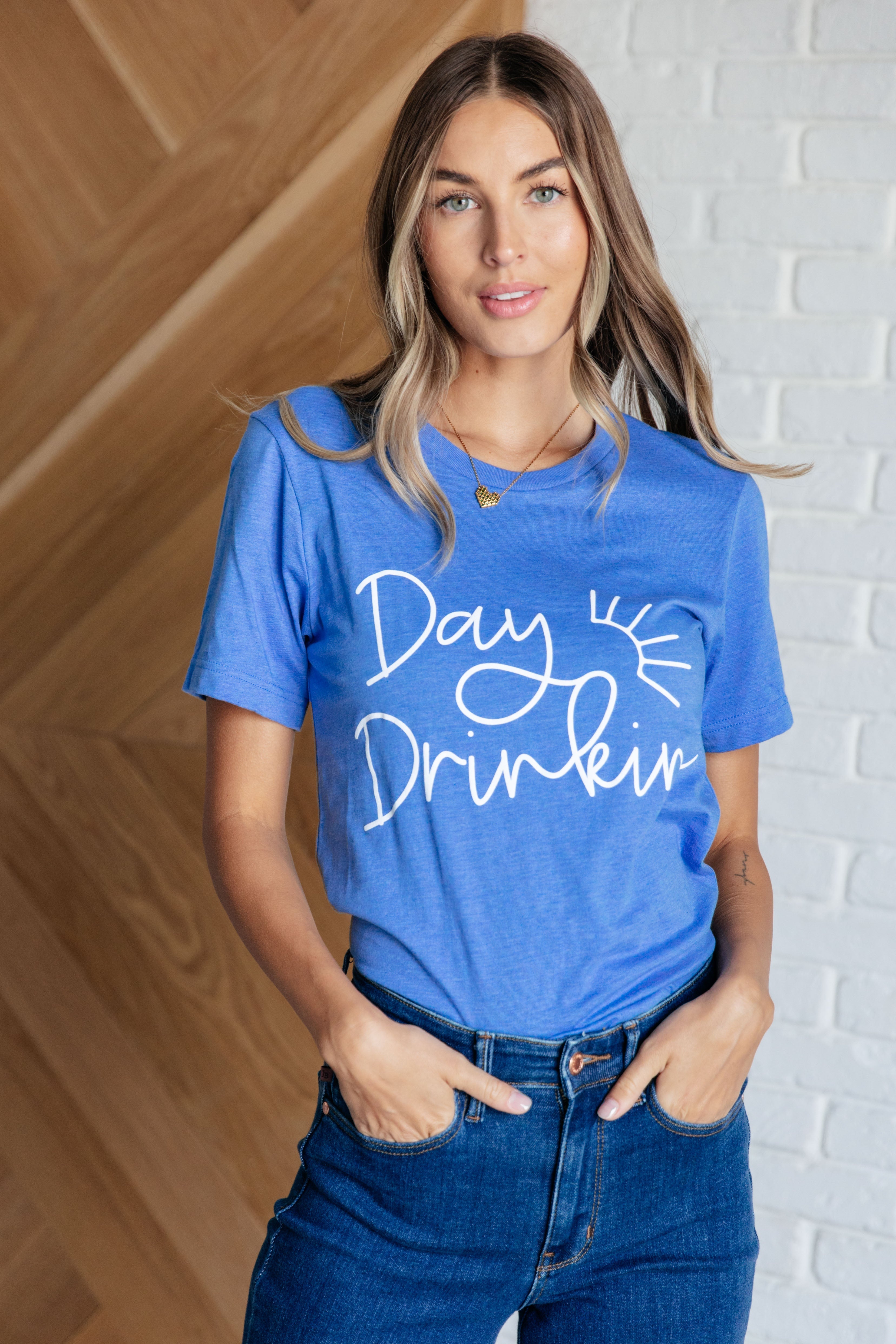 Day Drinkin' Graphic Tee-Tops-Stay Foxy Boutique, Florissant, Missouri