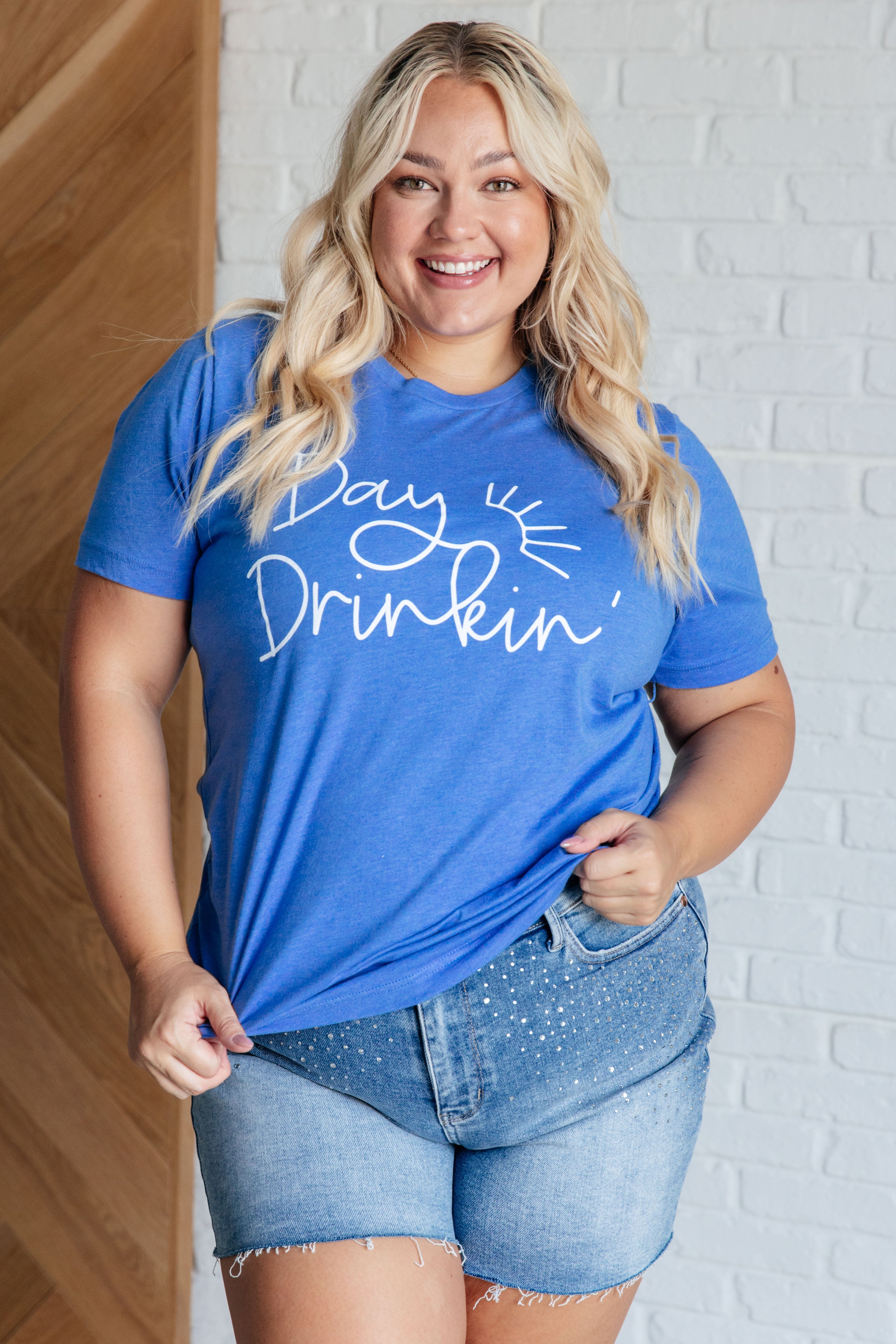 Day Drinkin' Graphic Tee-Tops-Stay Foxy Boutique, Florissant, Missouri