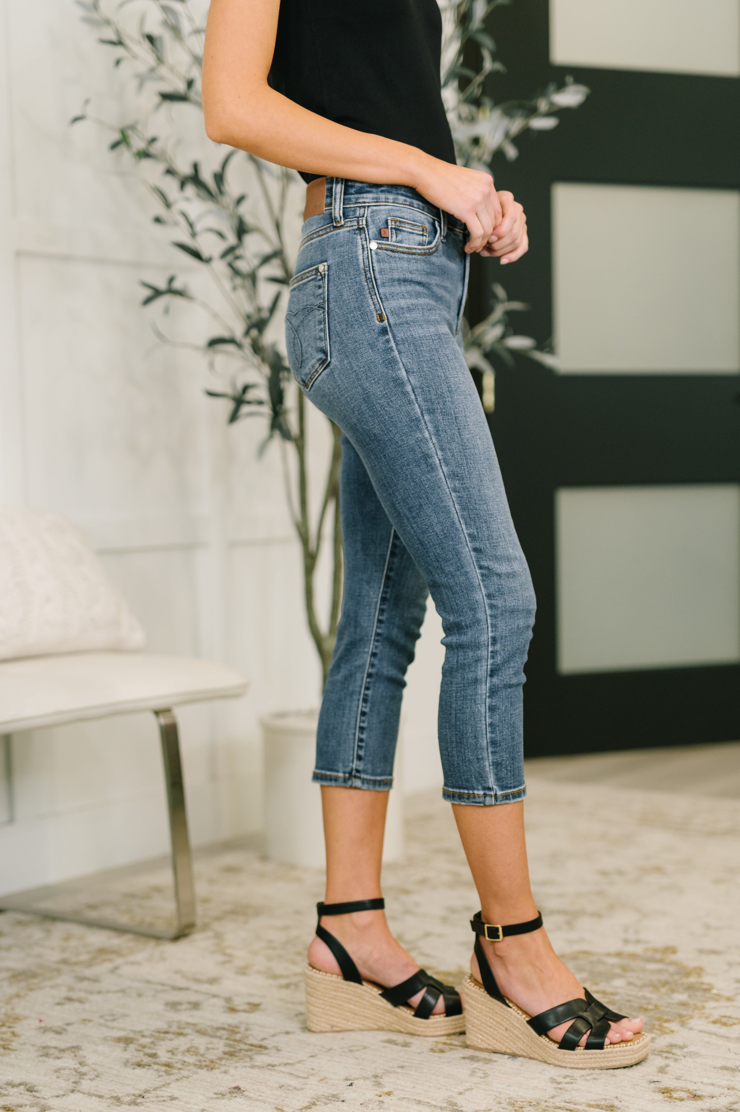 Deborah Mid Rise Capri-Womens-Stay Foxy Boutique, Florissant, Missouri