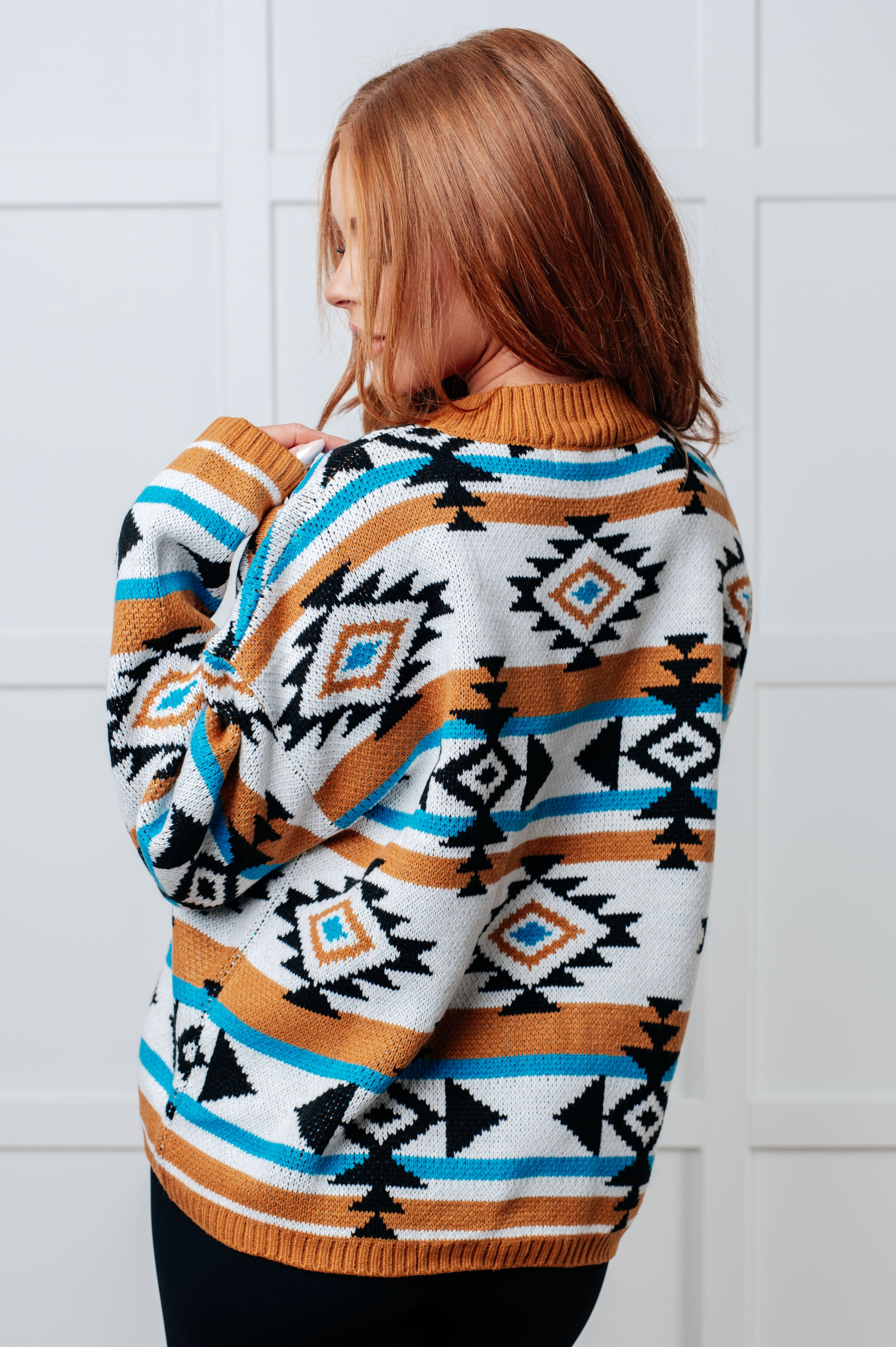 Desert Vibes Geometric Striped Sweater-Tops-Stay Foxy Boutique, Florissant, Missouri