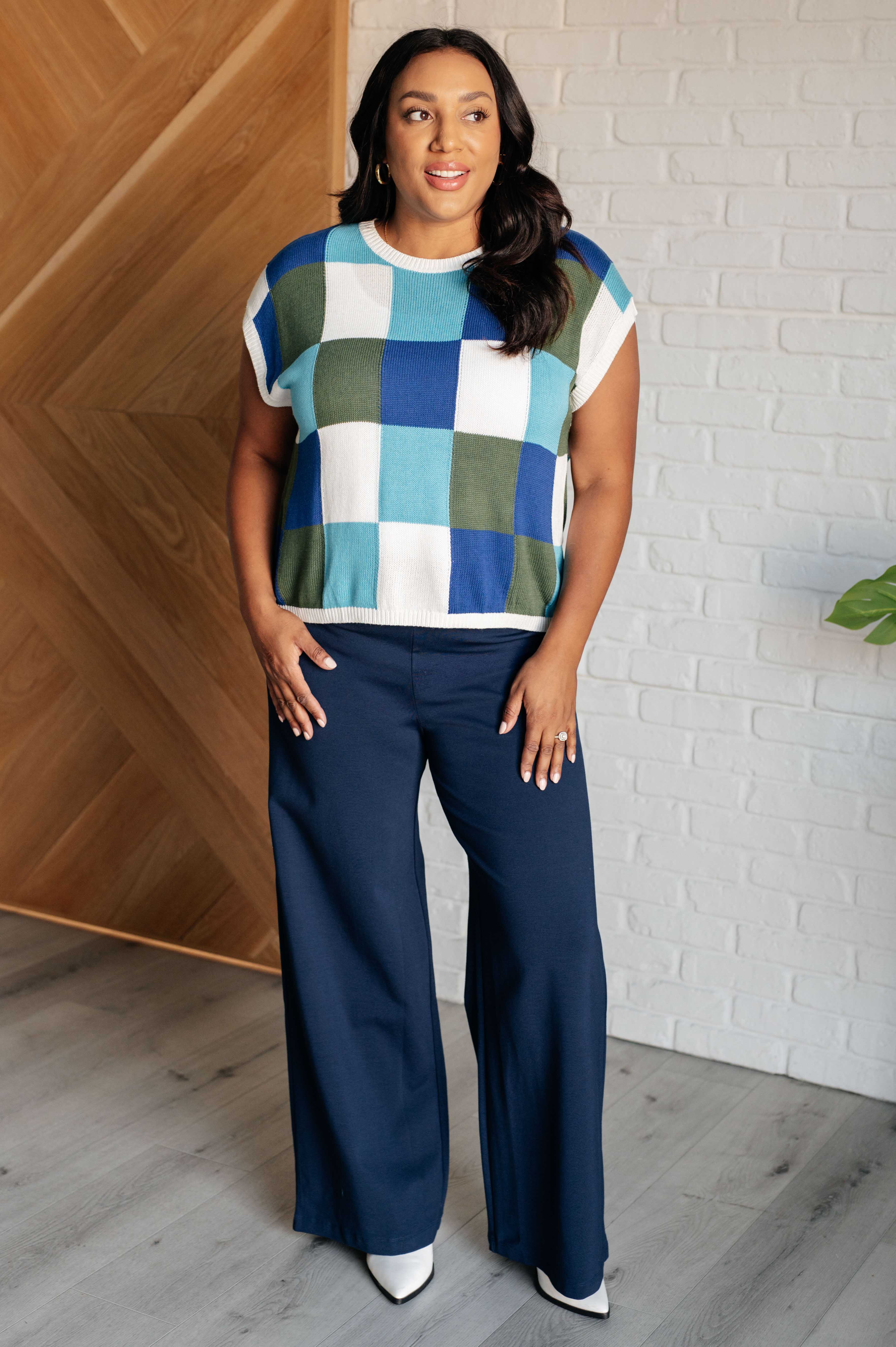 Magic Wide Leg Pants in Navy-Bottoms-Stay Foxy Boutique, Florissant, Missouri