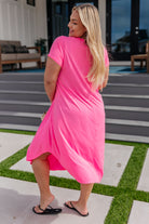 Dolman Sleeve Maxi Dress in Neon Pink-Dresses-Stay Foxy Boutique, Florissant, Missouri