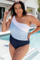 Dominica Color Block Asymmetrical Swimsuit-Swimwear-Stay Foxy Boutique, Florissant, Missouri