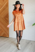 Don't Hang Up Faux Suede Shirt Dress-Dresses-Stay Foxy Boutique, Florissant, Missouri