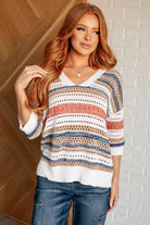 Don't Leave Me Out Striped V-Neck Top-Tops-Stay Foxy Boutique, Florissant, Missouri