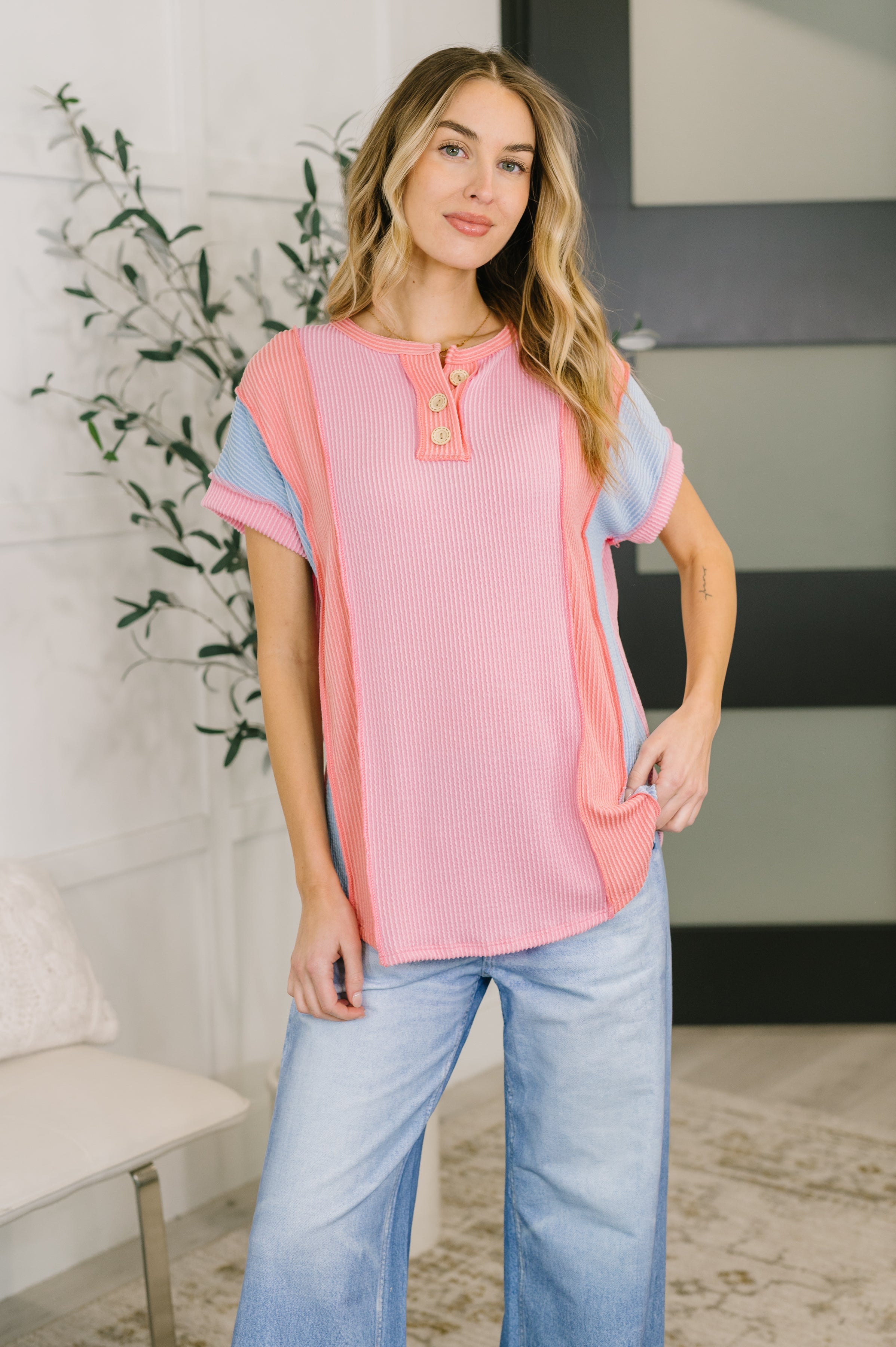 Don't Stop Til' You Get Enough Color Block Top-Womens-Stay Foxy Boutique, Florissant, Missouri