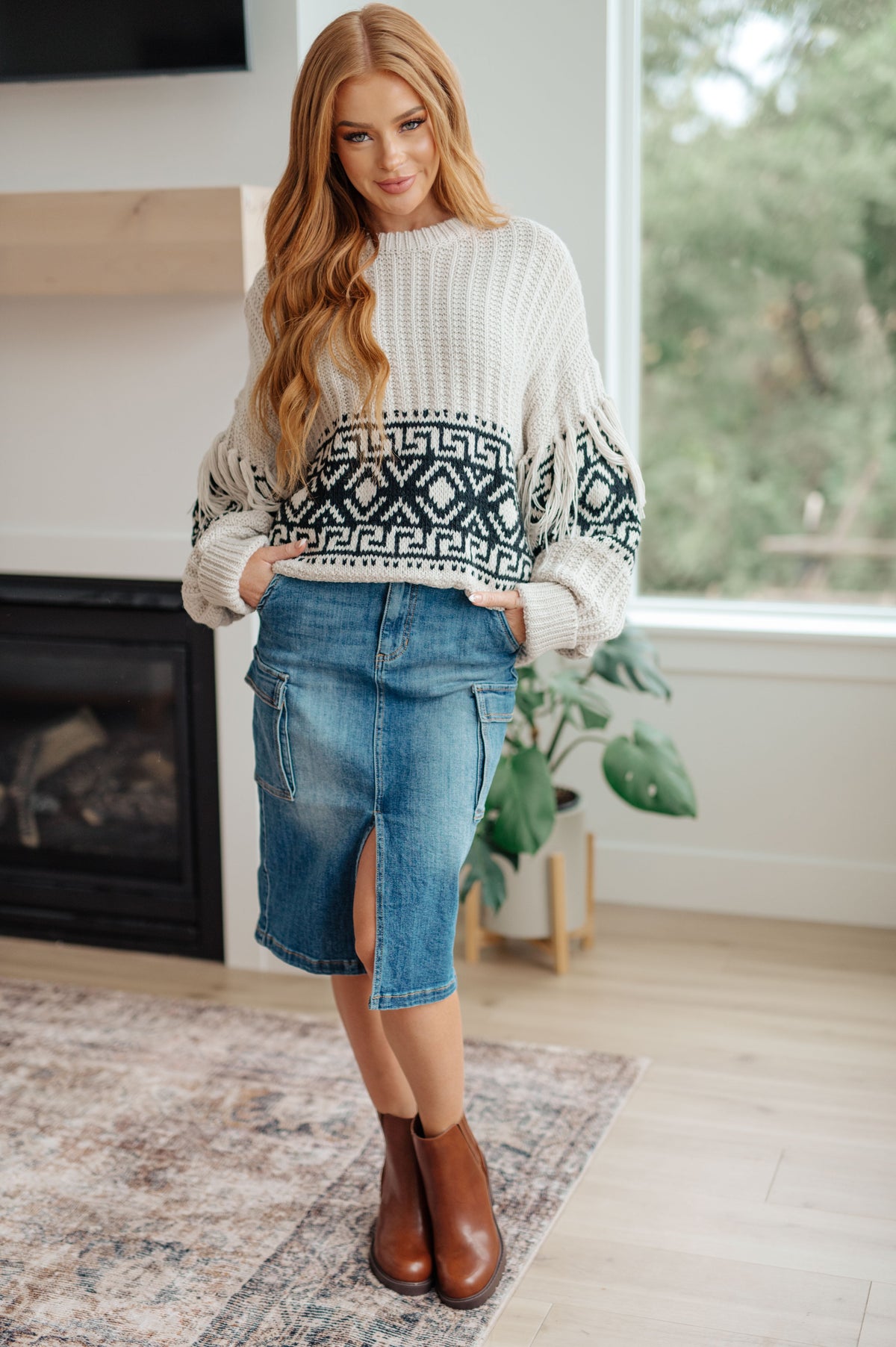 Don't Waver Fringe Detail Sweater-Tops-Stay Foxy Boutique, Florissant, Missouri