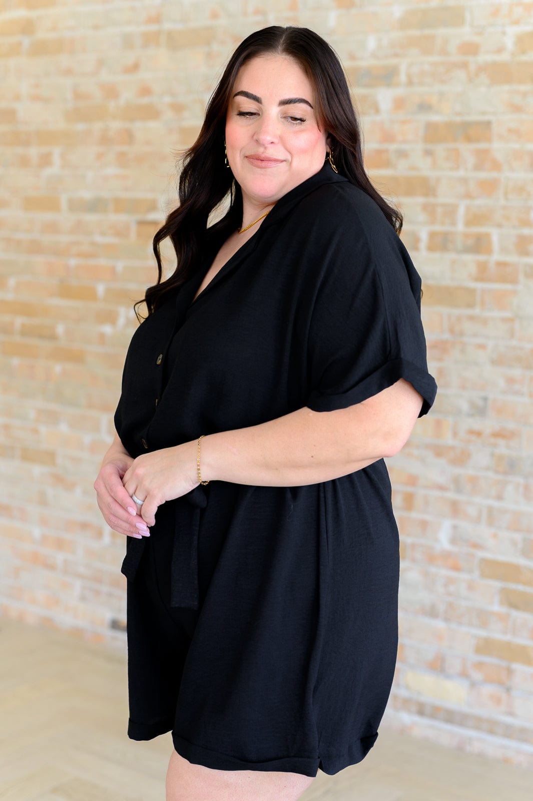 Don't Worry 'Bout a Thing V-Neck Romper-Jumpsuits & Rompers-Stay Foxy Boutique, Florissant, Missouri