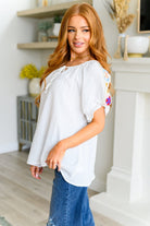 Don't You, Forget About Me Crinkle Knit Blouse-Tops-Stay Foxy Boutique, Florissant, Missouri