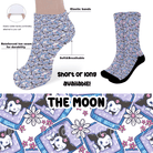 THE MOON - CUSTOM PRINTED SOCKS ROUND 2-Socks-Stay Foxy Boutique, Florissant, Missouri