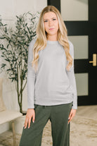 Down to the Basics Long Sleeve Top in Heathered Grey-Womens-Stay Foxy Boutique, Florissant, Missouri