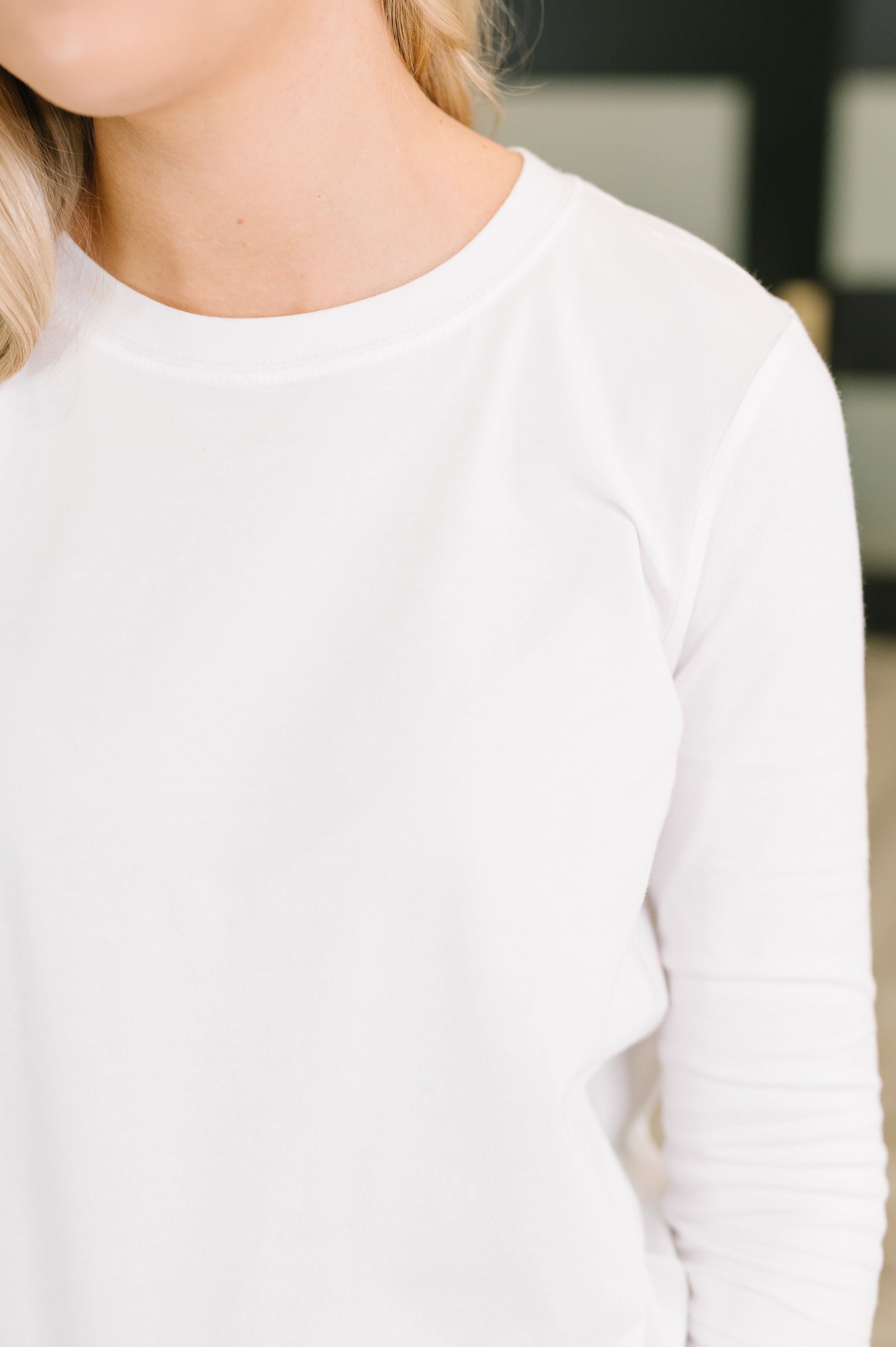 Down to the Basics Long Sleeve Top in White-Womens-Stay Foxy Boutique, Florissant, Missouri