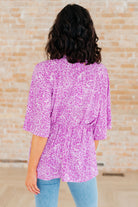 Dreamer Peplum Top in Lavender Leopard-Tops-Stay Foxy Boutique, Florissant, Missouri