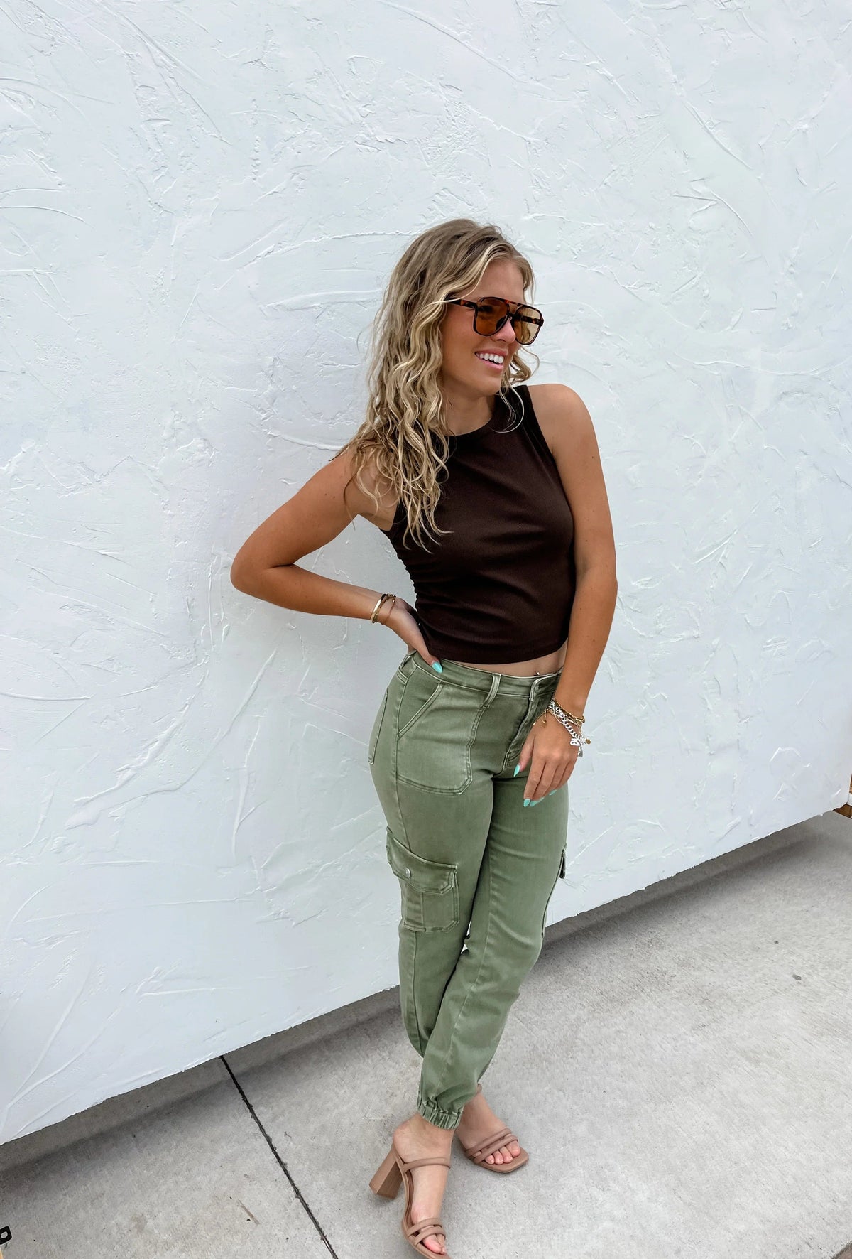 PREORDER: Quinn Cargo Joggers in Two Colors-Womens-Stay Foxy Boutique, Florissant, Missouri
