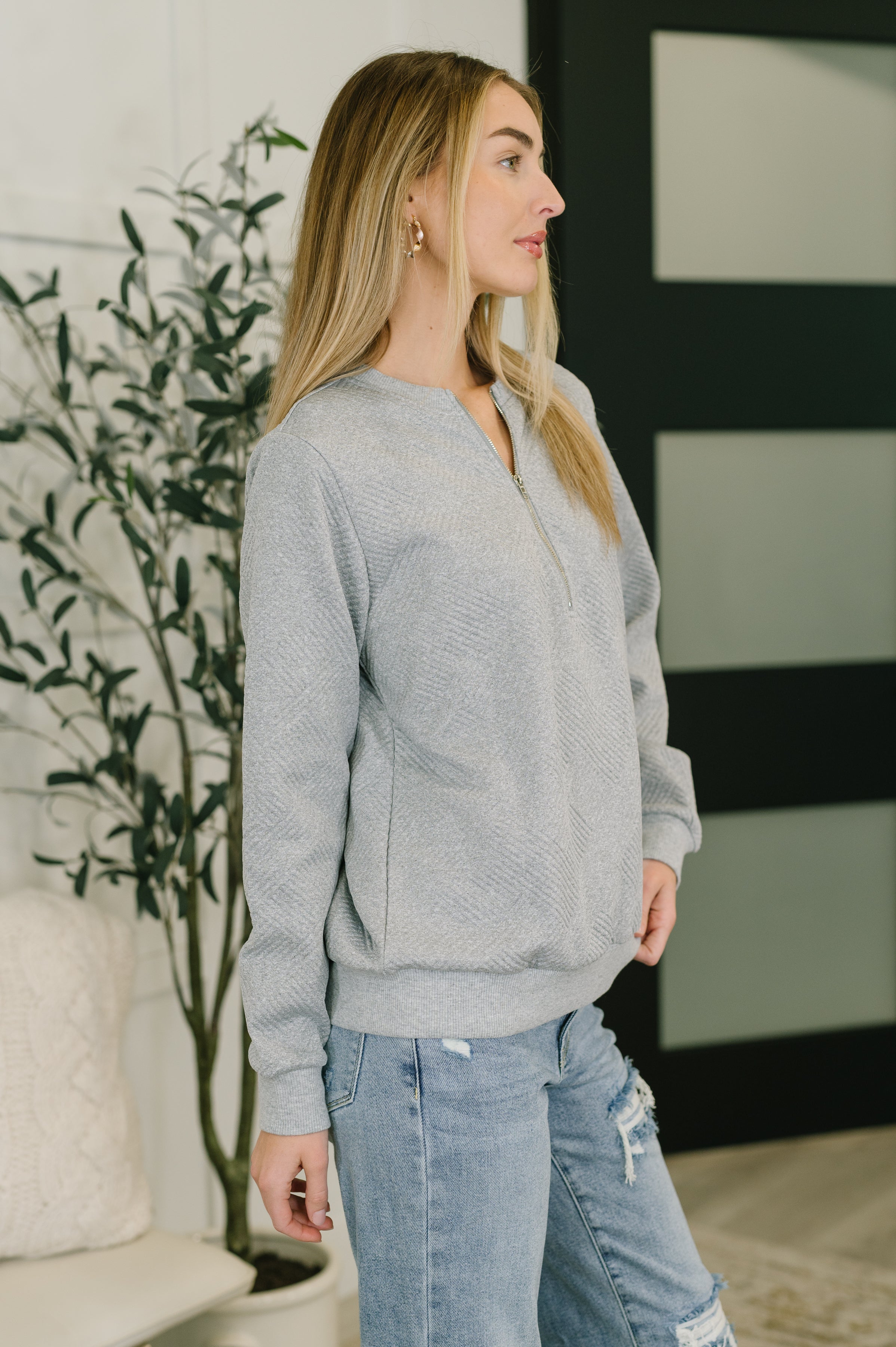 Early Day Quilted Half Zip Pullover-Womens-Stay Foxy Boutique, Florissant, Missouri