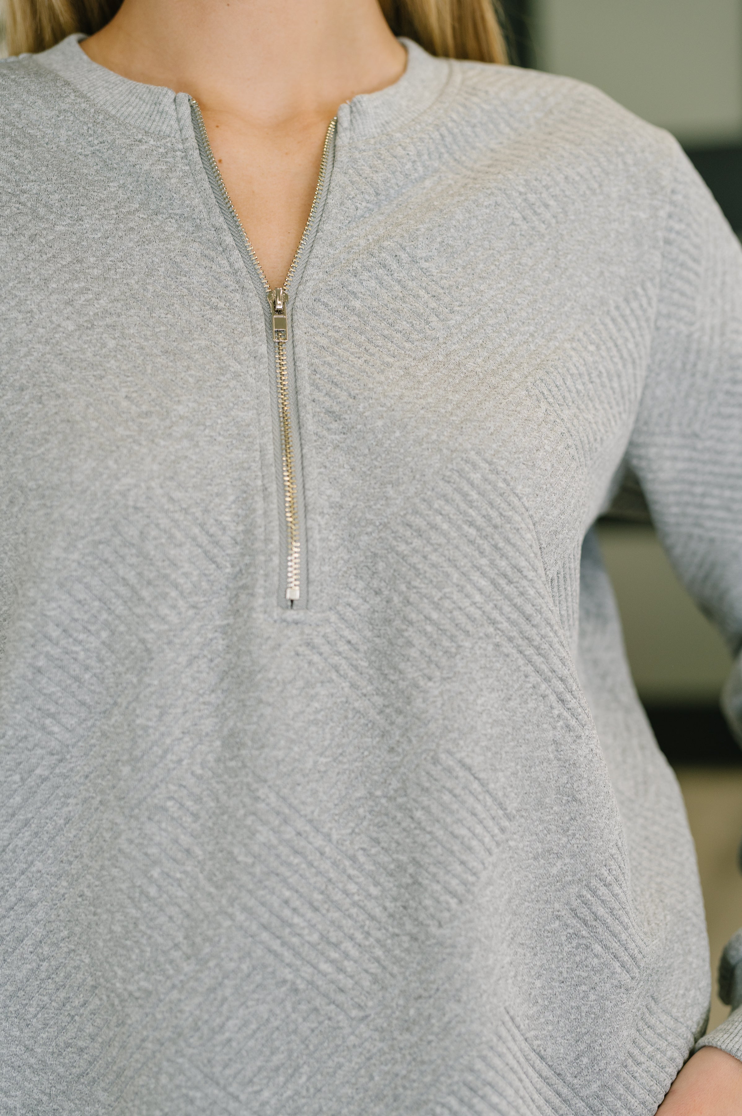Early Day Quilted Half Zip Pullover-Womens-Stay Foxy Boutique, Florissant, Missouri