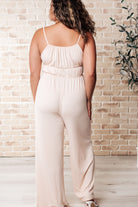 Eden Elastic Waist Jumpsuit Apricot-Jumpsuits & Rompers-Stay Foxy Boutique, Florissant, Missouri