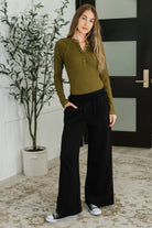 Effortless Edge Knit Henley Top in Camo Green-Womens-Stay Foxy Boutique, Florissant, Missouri