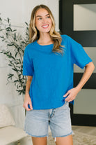 Effortless Edit Boxy Tee in Deep Sky-Womens-Stay Foxy Boutique, Florissant, Missouri