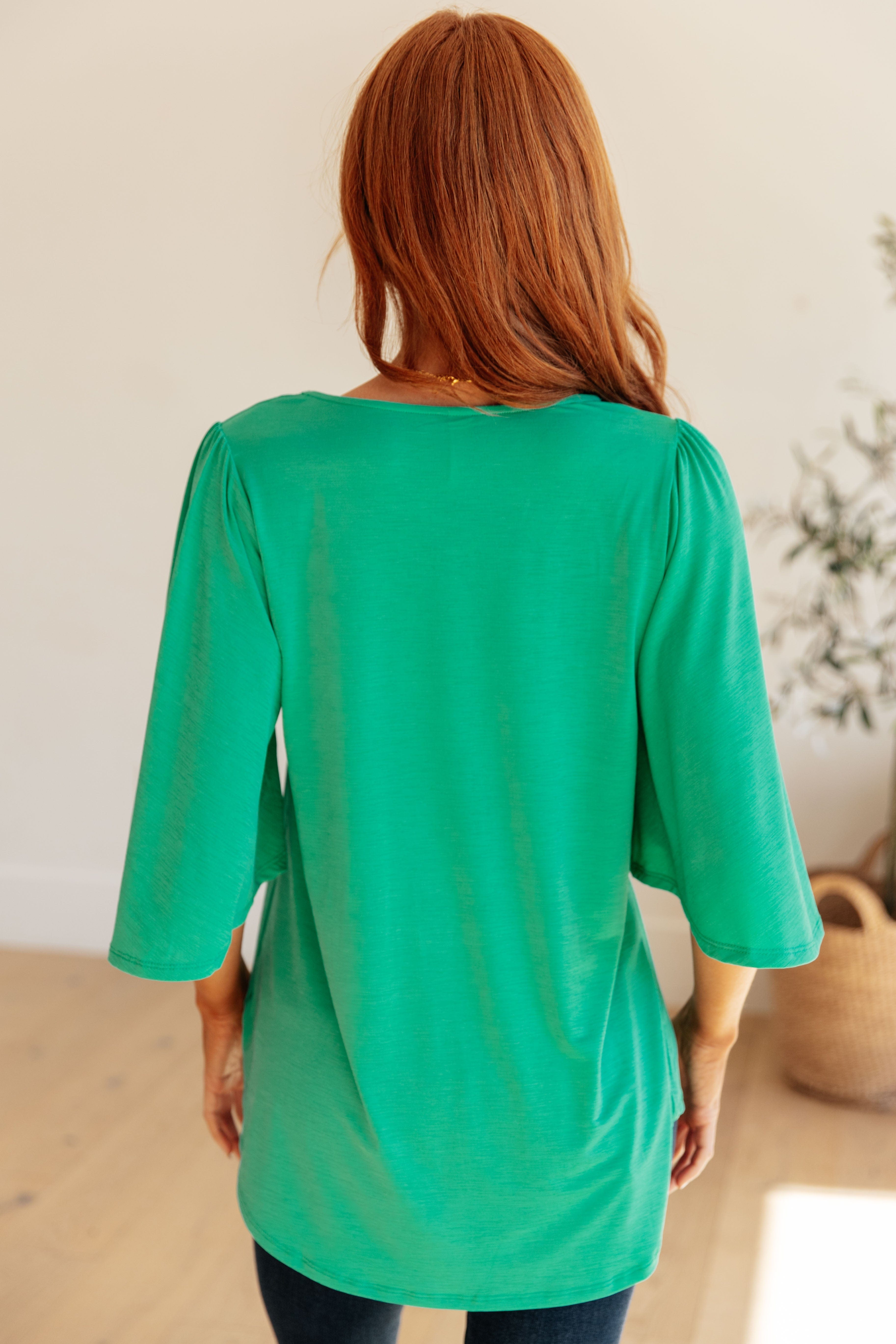 Cali Blouse in Emerald-Womens-Stay Foxy Boutique, Florissant, Missouri