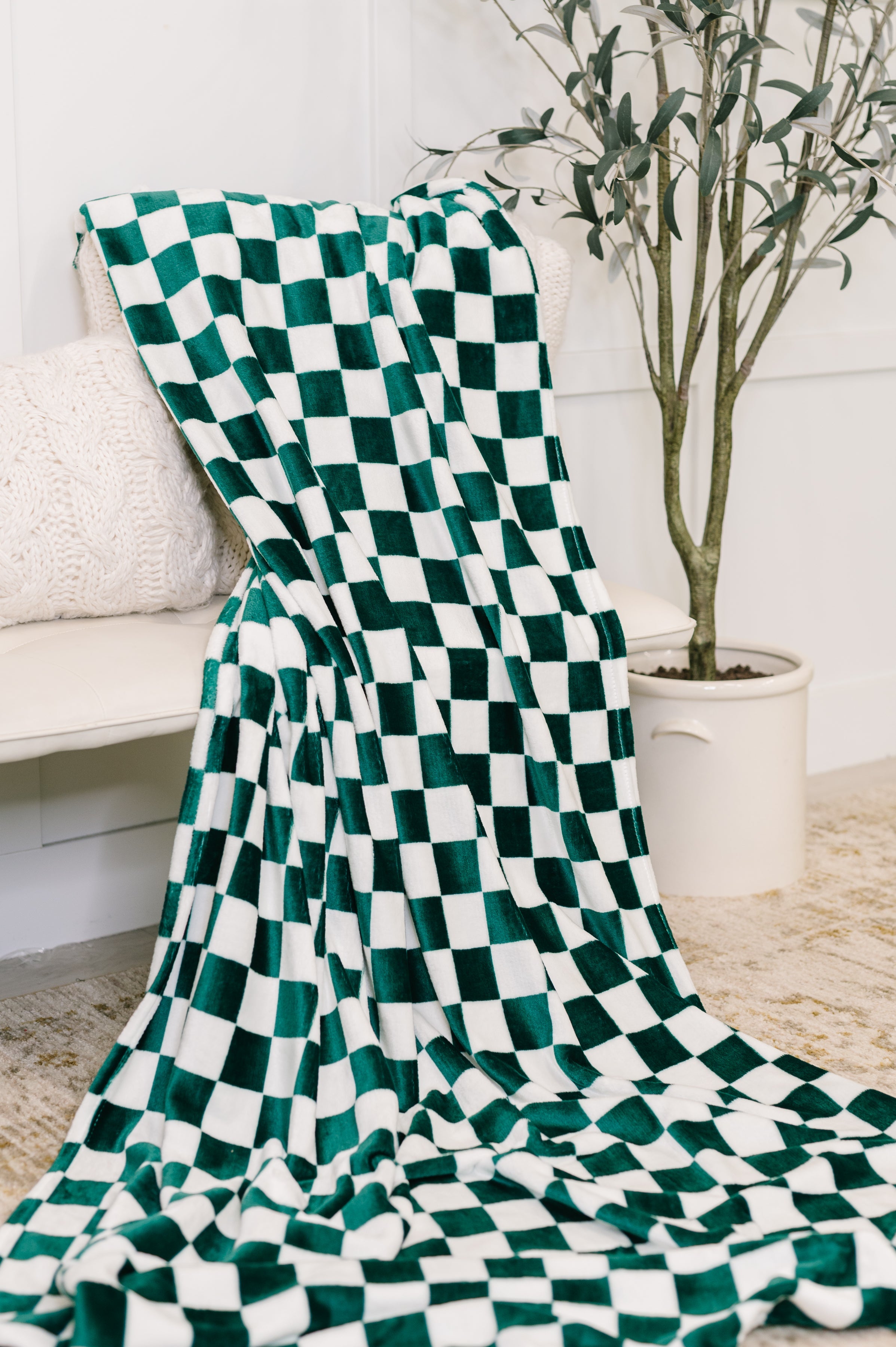 Emerald City Checkered Blanket-Womens-Stay Foxy Boutique, Florissant, Missouri