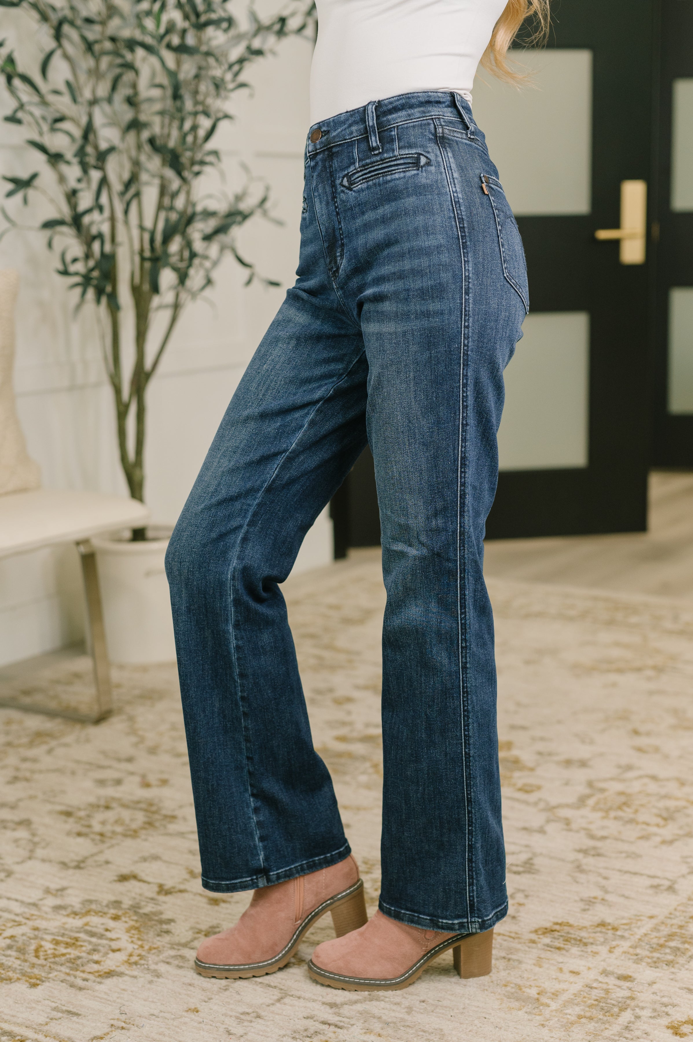 Emmy High Waist Bootcut Jean with Welt Pockets-Womens-Stay Foxy Boutique, Florissant, Missouri