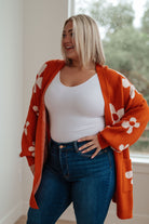 Enough Anyways Floral Cardigan in Burnt Orange-Layers-Stay Foxy Boutique, Florissant, Missouri