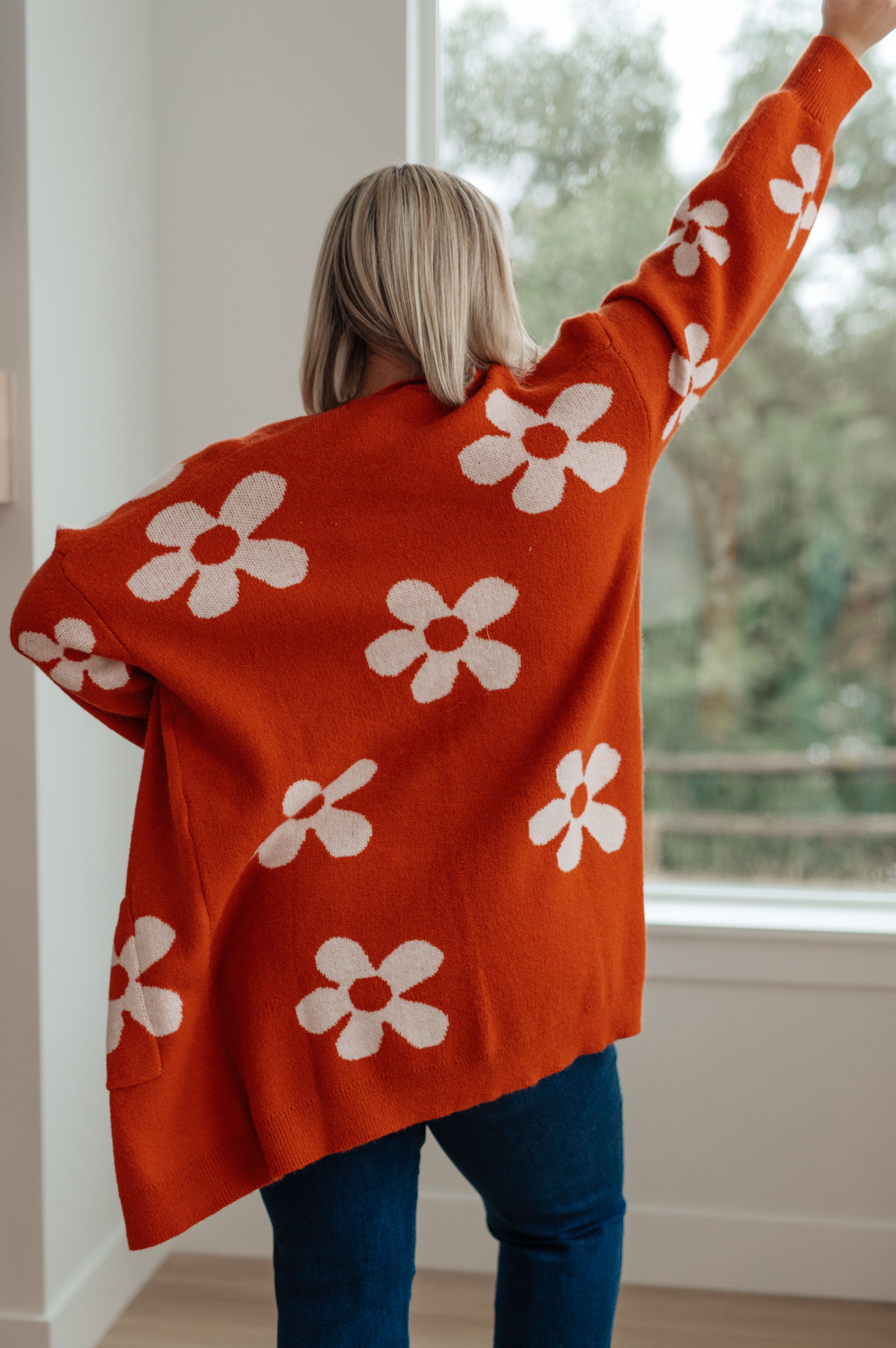 Enough Anyways Floral Cardigan in Burnt Orange-Layers-Stay Foxy Boutique, Florissant, Missouri
