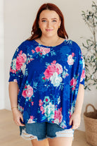 Essential Blouse in Royal and Pink Floral-Womens-Stay Foxy Boutique, Florissant, Missouri