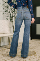 Eva High Waist Flare Tummy Control Double Button WB-Womens-Stay Foxy Boutique, Florissant, Missouri