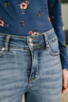 Eva High Waist Flare Tummy Control Double Button WB-Womens-Stay Foxy Boutique, Florissant, Missouri