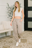 Every Second, Every Hour Jogger Bottoms in Ash Mocha-Womens-Stay Foxy Boutique, Florissant, Missouri